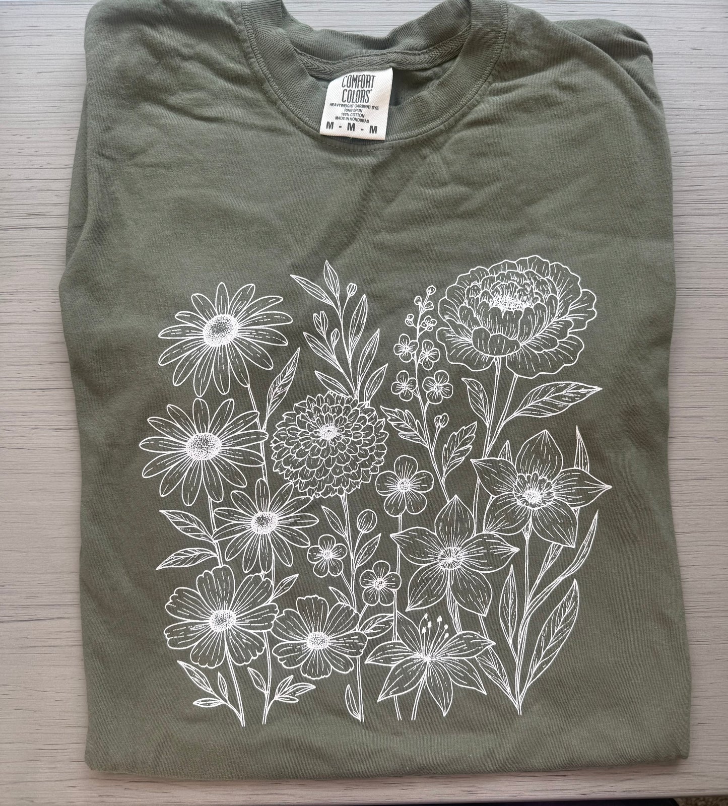 Floral Graphic Tee - Sage