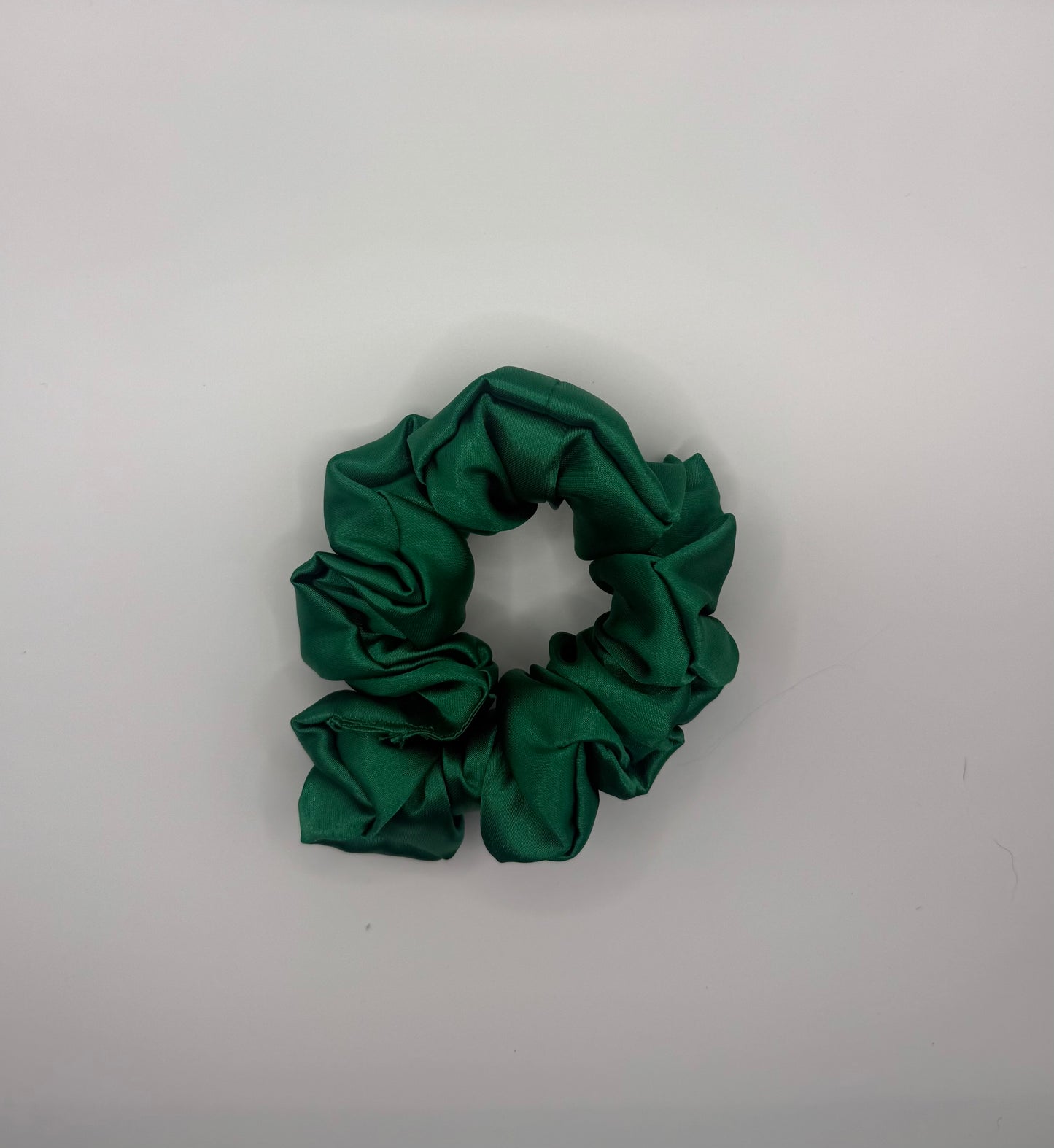 Green Satin Scrunchie