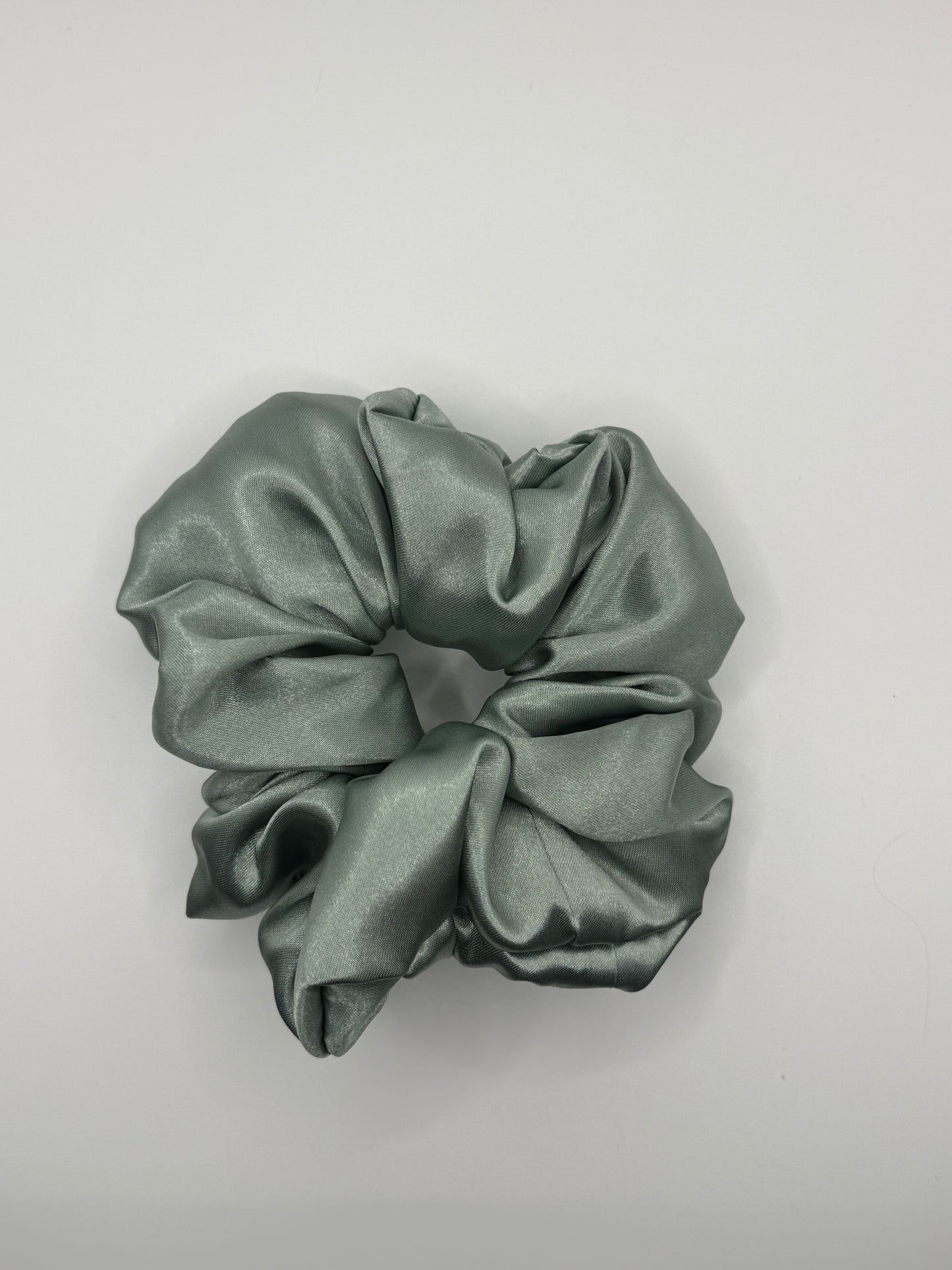 Sage Green Satin Scrunchie