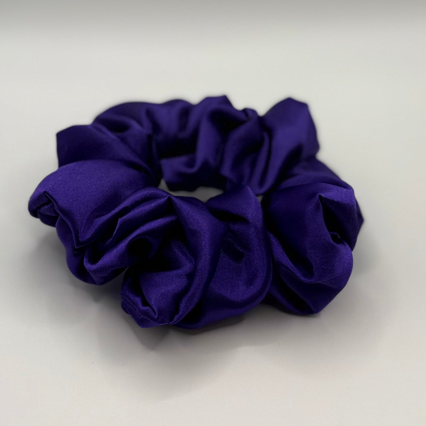 Dark Purple Satin Scrunchie