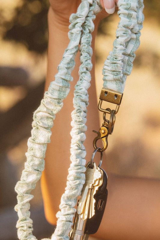 Sage Gingham Lanyard