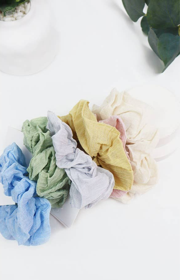 Wrinkled Cotton Scrunchies