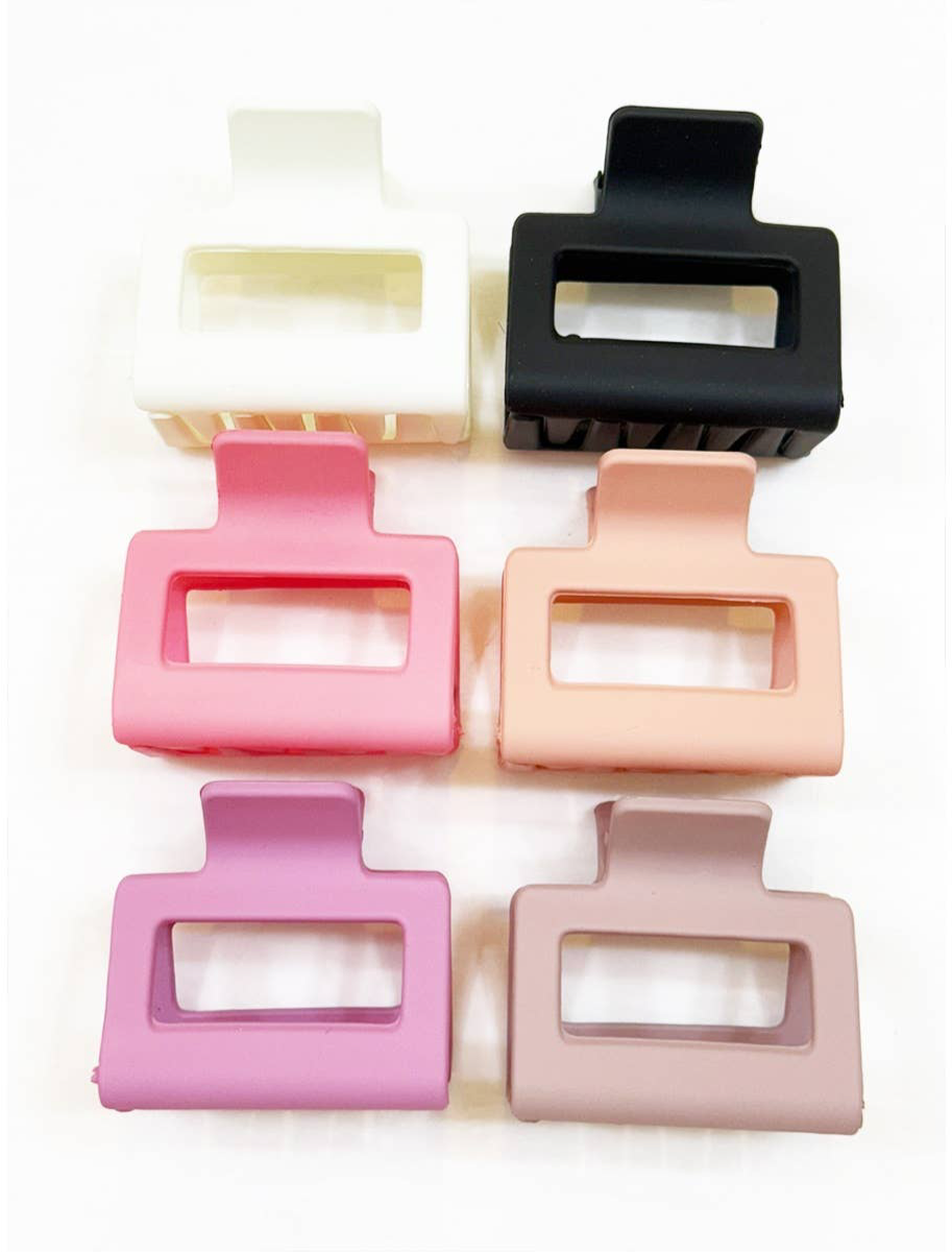 Small Matte Cut Out Rectangle Claw Clip