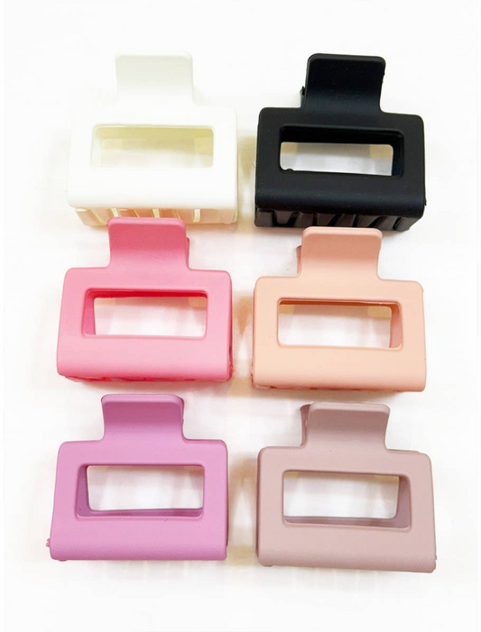 Small Matte Cut Out Rectangle Claw Clip