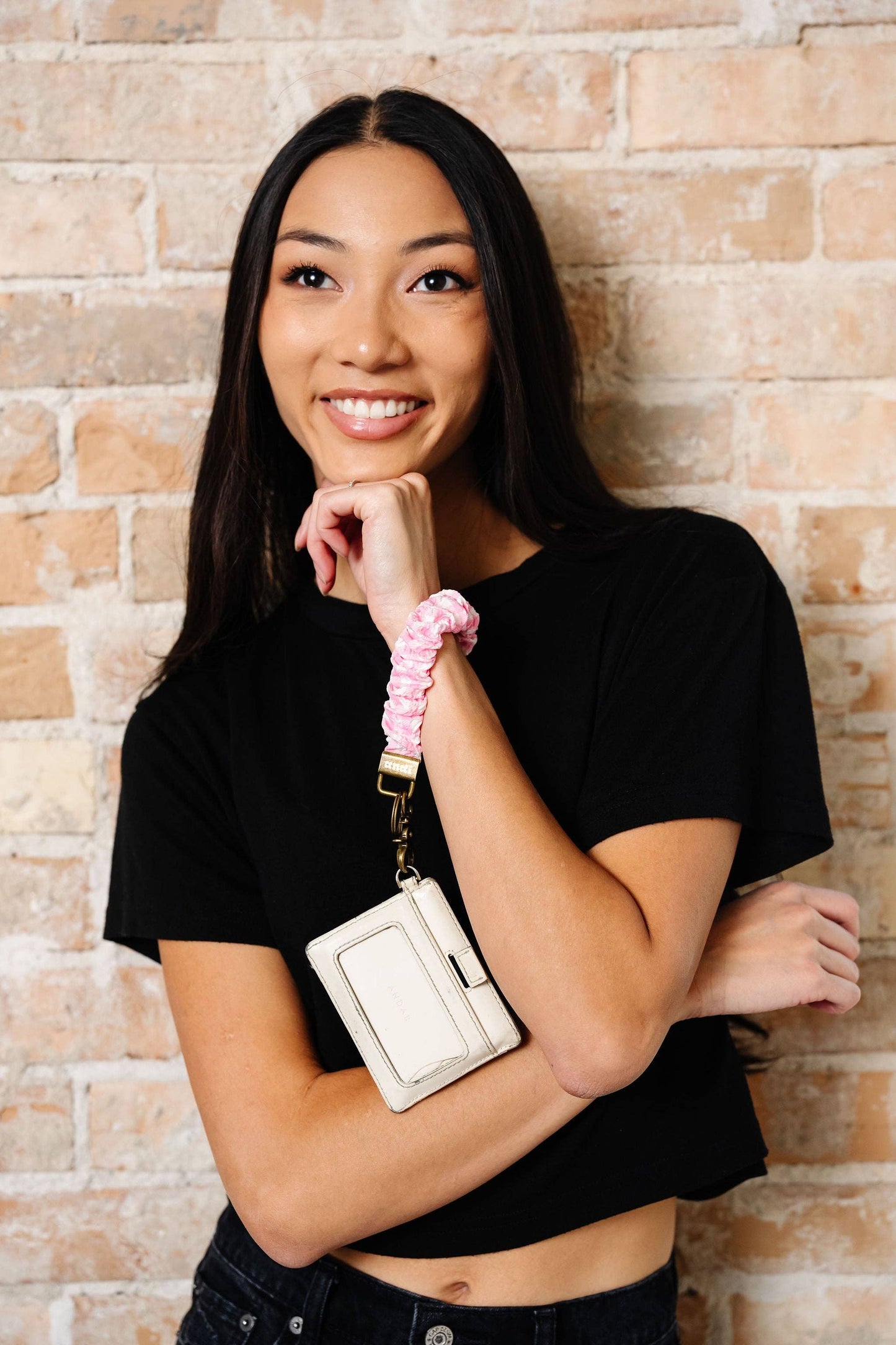 Pink Gingham Keychain