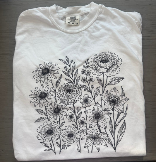 Floral Graphic Tee - White