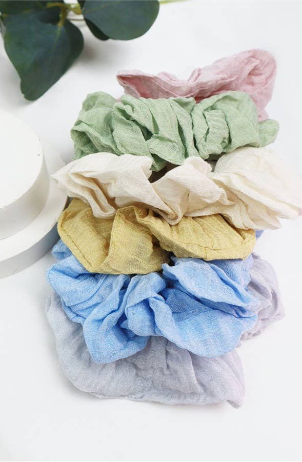Wrinkled Cotton Scrunchies