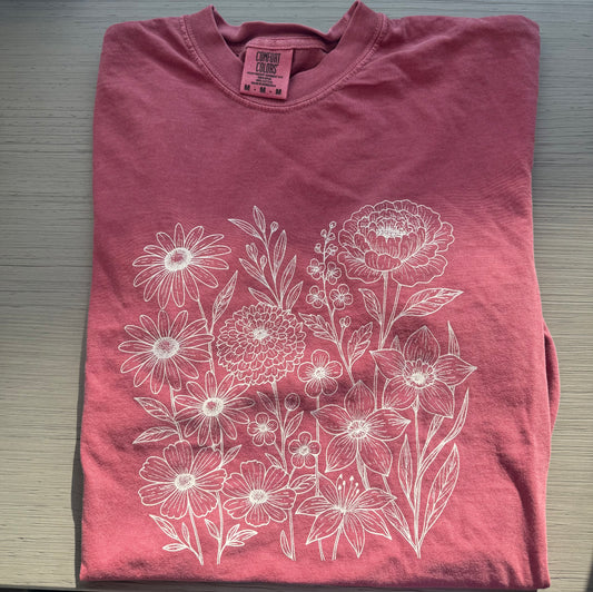 Floral Graphic Tee - Brick
