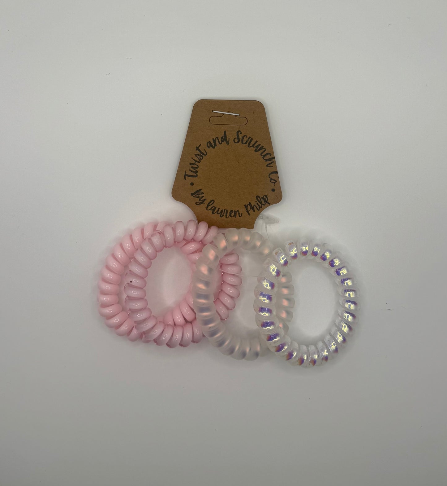 Pink Multi Design Spiral Hair Ties