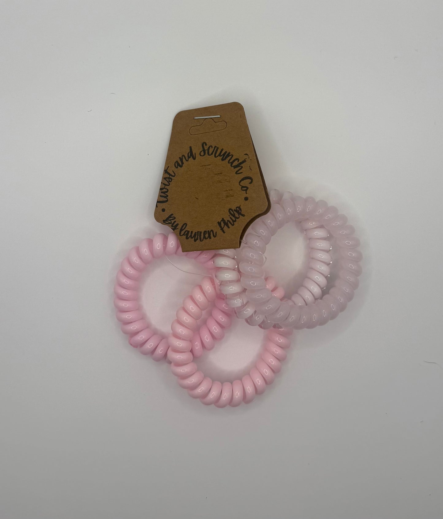 Pink Multi Design Spiral Hair Ties