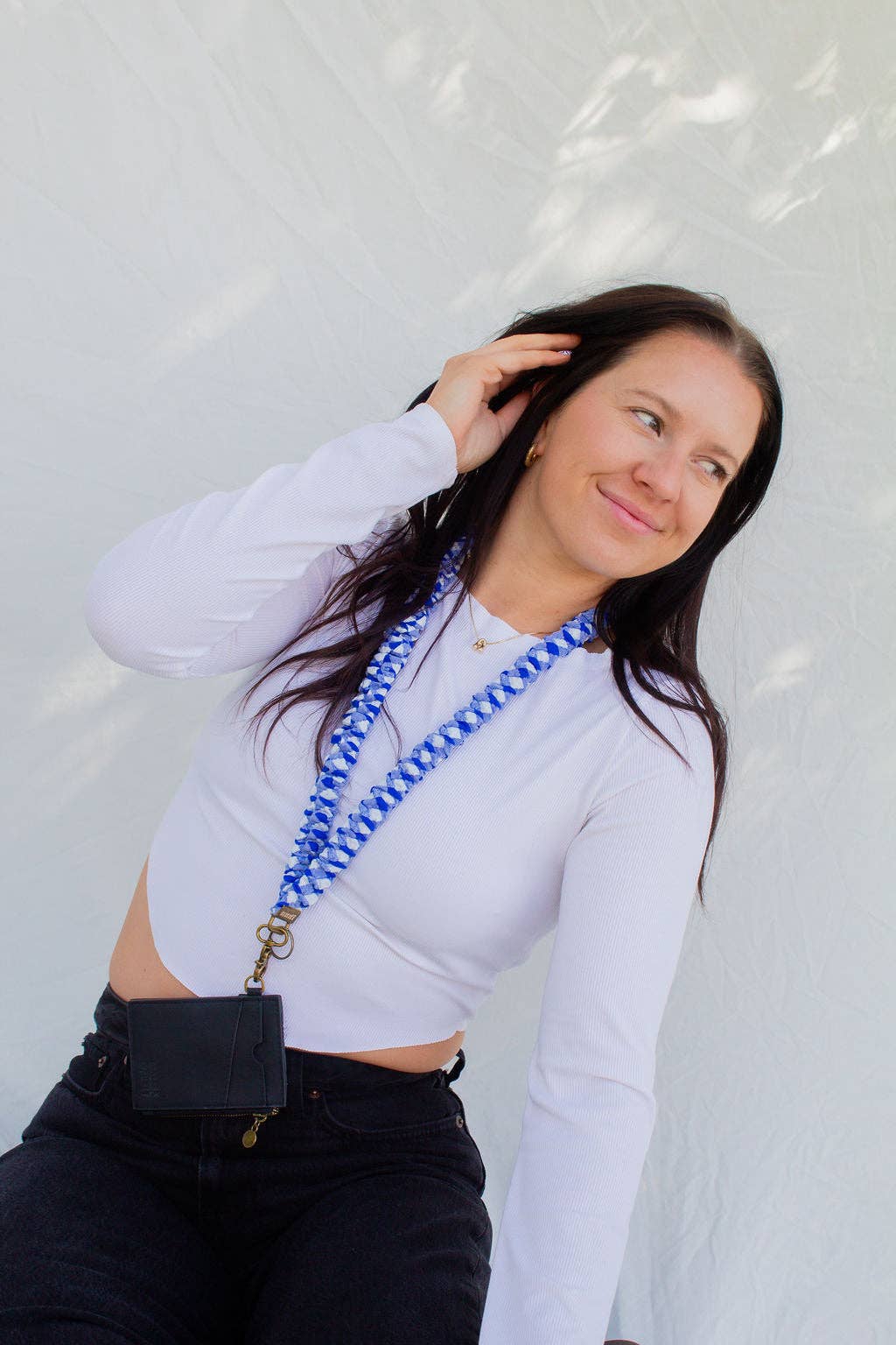 Royal Blue Checkered Lanyard