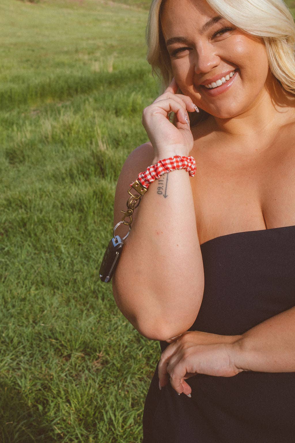 Red Checkered Keychain