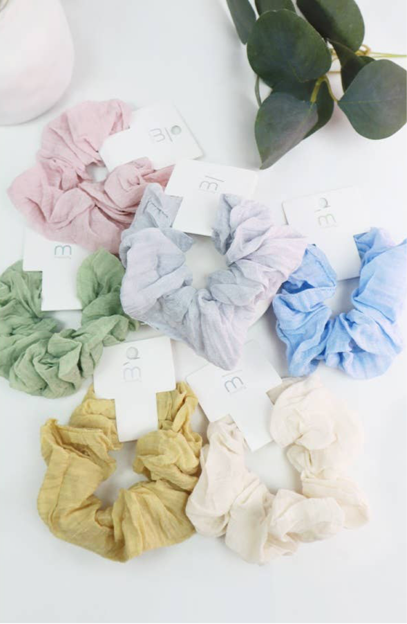 Wrinkled Cotton Scrunchies