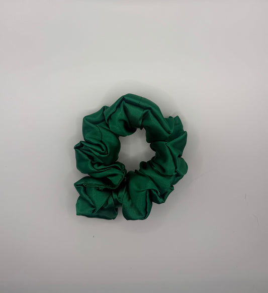 Green Satin Scrunchie