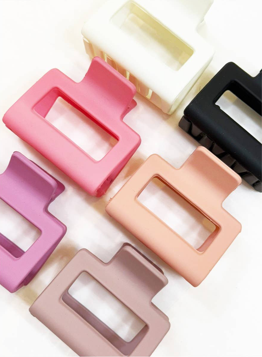 Small Matte Cut Out Rectangle Claw Clip