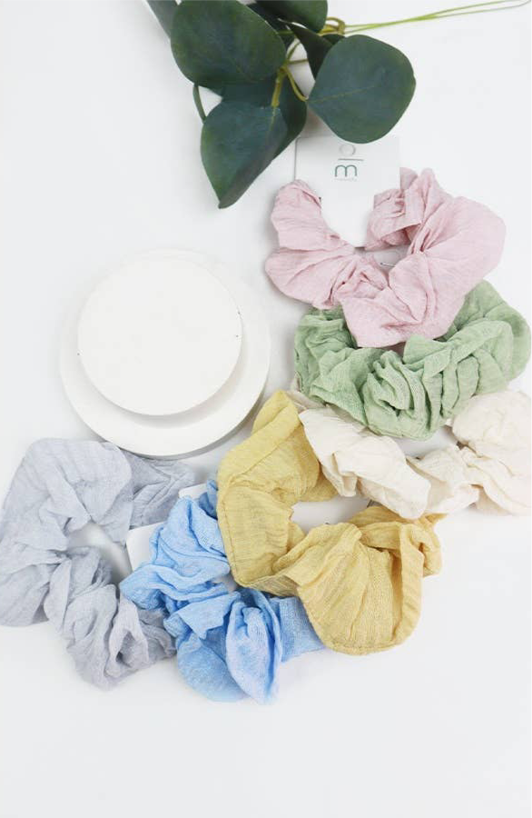 Wrinkled Cotton Scrunchies