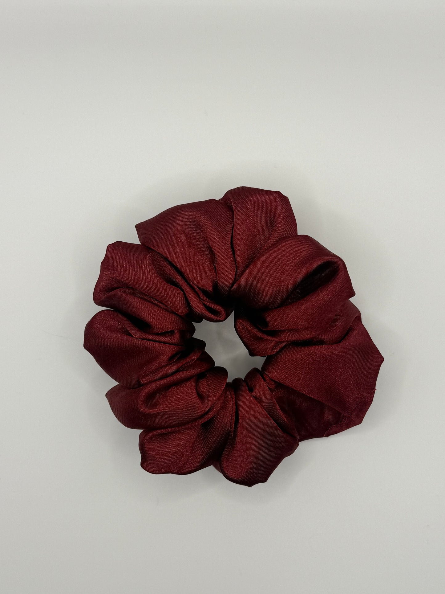 Maroon Satin Scrunchie