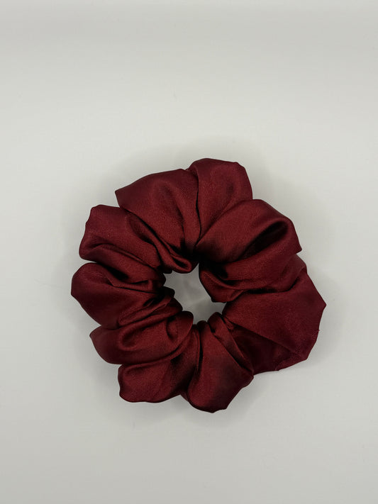 Maroon Satin Scrunchie
