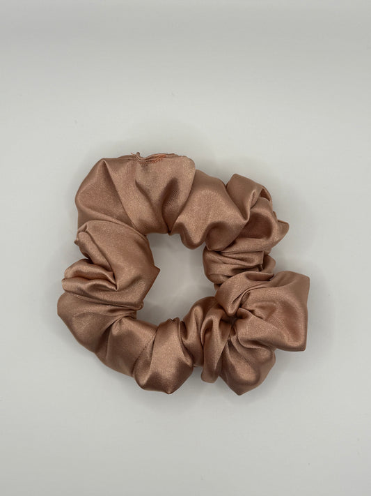 Goldish Pink Satin Scrunchie