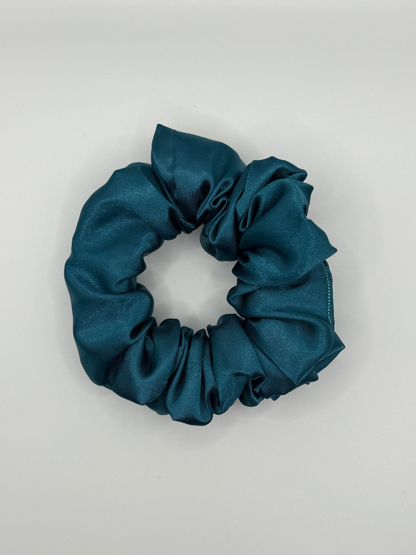 Teal Satin Scrunchie