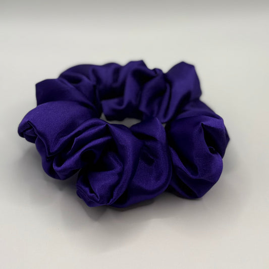 Dark Purple Satin Scrunchie