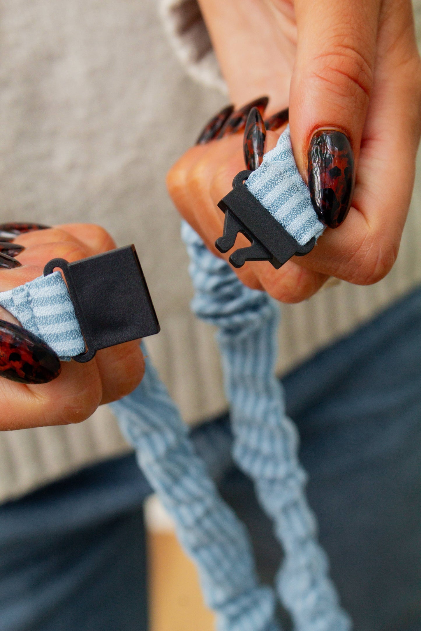 Breakaway Scrunchie Lanyard: Black Checkerboard