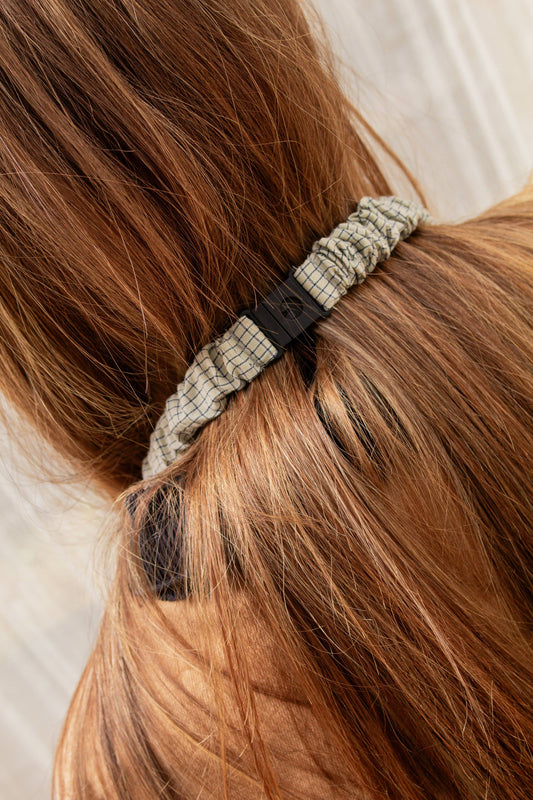 Breakaway Scrunchie Lanyard: Pistachio Grid